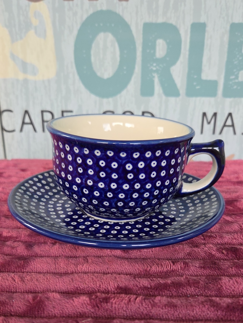 Polish Pottery Boleslawiec Handmade Mug And Saucer